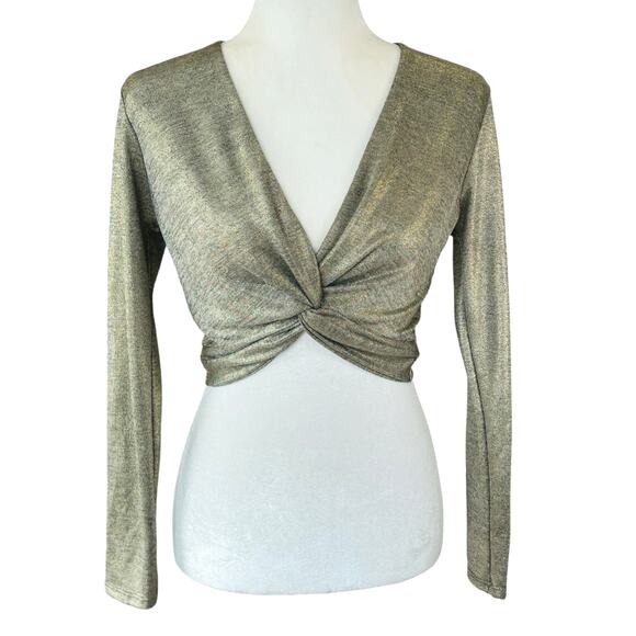 Blue Life made in Sunny Califorina Tops - Blue Life Cropped Top Medium Gold Metallic Party Glam Clubwear Sultry Siren NWT